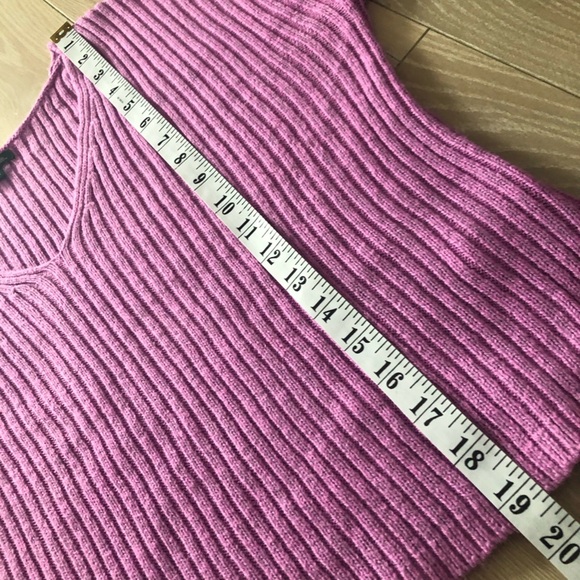 Wild Fable Ribbed V Neck Cropped Cotton Blend Sweater in Lilac Size L - Picture 5 of 10